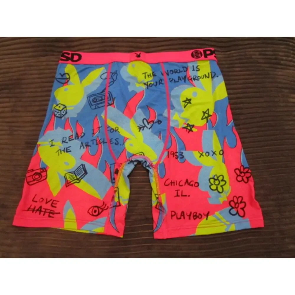 PSD Playboy Nuclear Neon Colors Men's Large Underwear Boxer Briefs